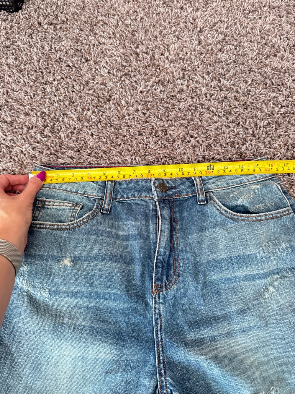 Cello Destructed Raw Hem Crop High Rise Jeans Ripped Destroyed 11 30 - Picture 7 of 10